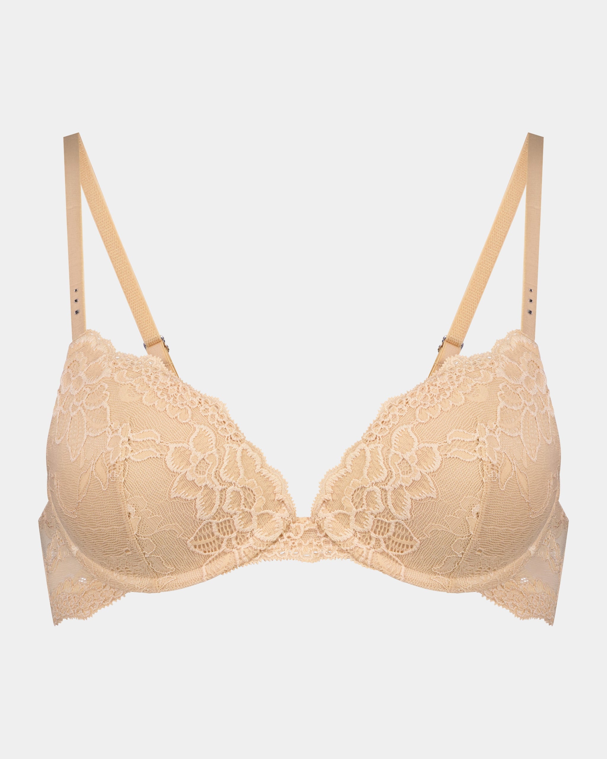 Cacique 40H Bra Beige Nude Color Smooth Boost Plunge Lined Padded